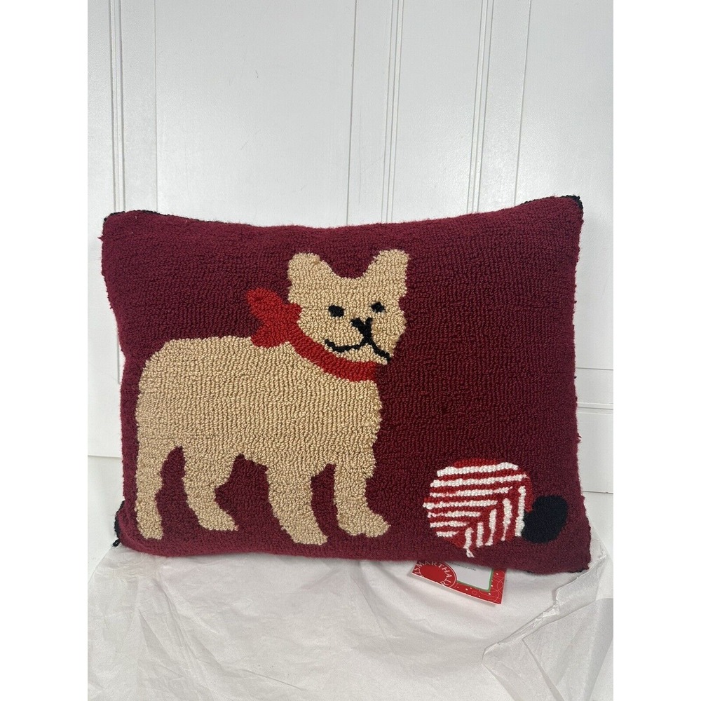 Martha Stewart Frenchie Pillow Decorative Throw Pillow Nwt 20x16
